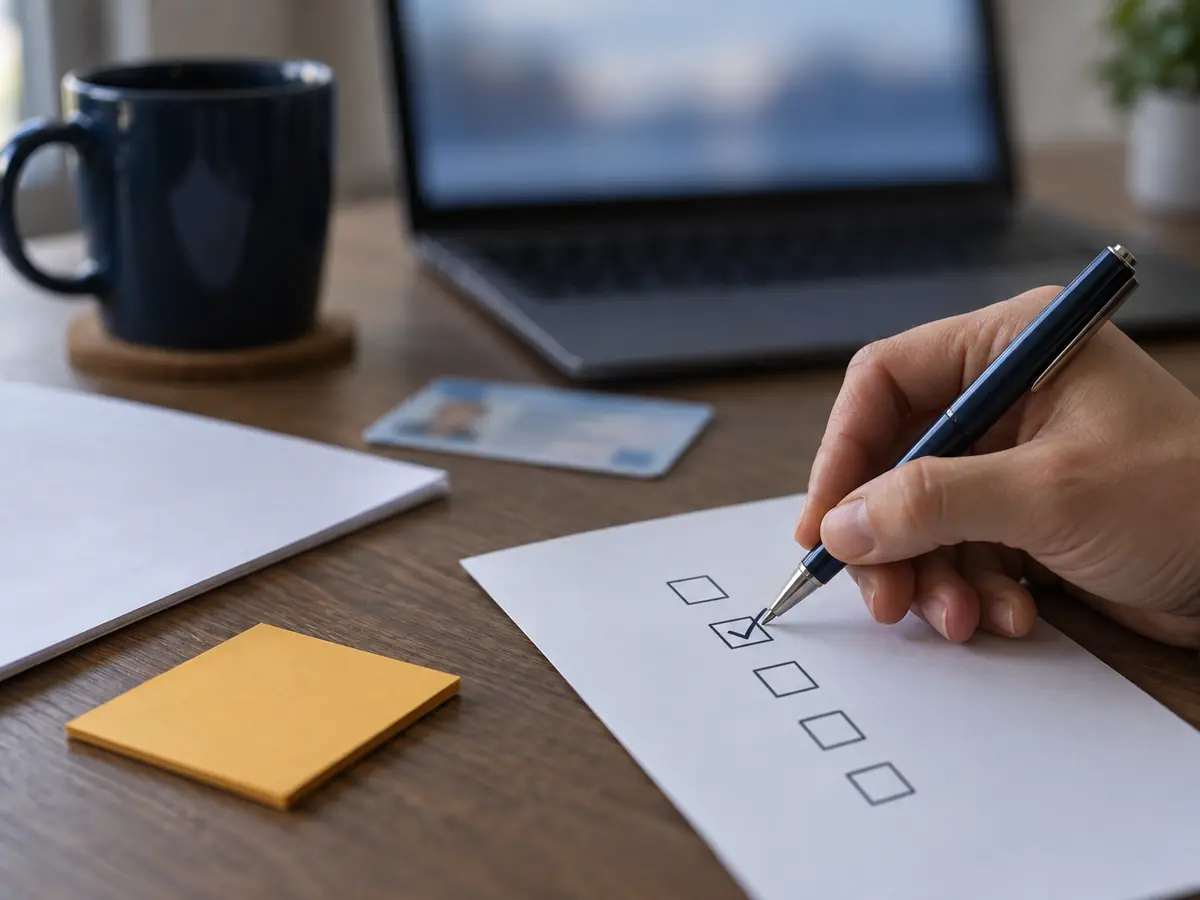 A reviewer checking a company's license and insurance documents